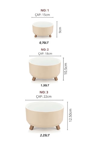 Nandy Home Tripot Model Saksı Seti Beyaz 3'lü