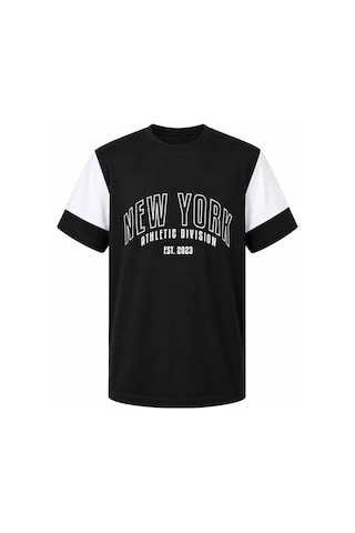 Trender New York Baskı Siyah Erkek Çocuk T-shirt 8030