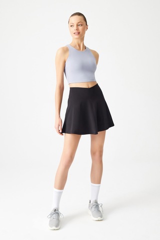 Los Ojos Siyah 2 Katmanlı Pileli Tenis Eteği - Spor Etek Tennis Skirt2 Siyah
