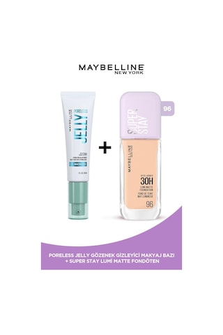Poreless Jelly Gözenek Gizleyici Makyaj Bazı & Super Stay Lumi Matte Fondöten - 96 Makyaj Seti pktmybbazfondoten1-10736 Diğer