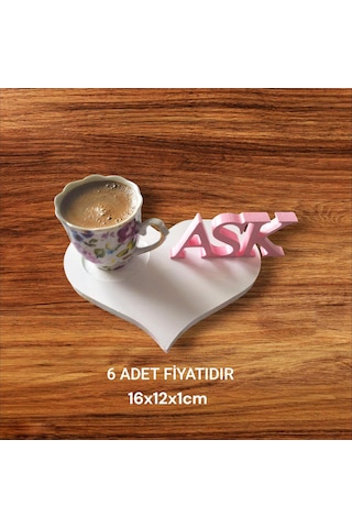 Ahşap Boyalı-vernikli Kahve Sunumluklar 6 Adet