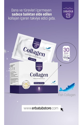 Erbatab Hidrolize Kollajen 5000 Mg 30 Saşe