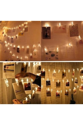 Nettenevime Led Mandal Işıklı Fotoğraf Mandalı 20 Li