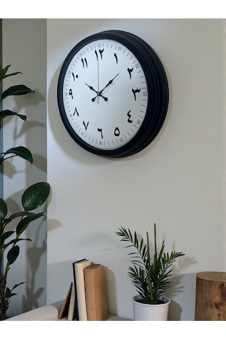 Siyah Arapça Rakamlı 40 Cm Metal Duvar Saati Diğer