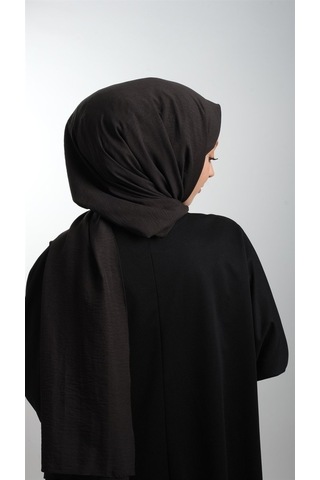 Hürrem Bone 202105_01 Pamuk Düz Klasik Caz Şal Siyah