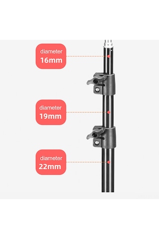 Youtek Alüminyum Projecktör Tripodu - Telefon Ve Kamera İçin 1/4" Uç, 160cm Yükseklik, Siyah, Fotoğraf/livestream Ayaklığı Çok Renkli