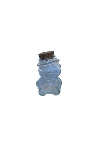 Ayı Cam Şişe -mantar Tıpalı Ayı Şeklinde Cam Şişe -75 Ml 50 Adet