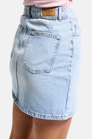 Kadın Ice 4s6-3 Straight Fit Mini Boy %100 Koton Denim Etek Buz Mavi