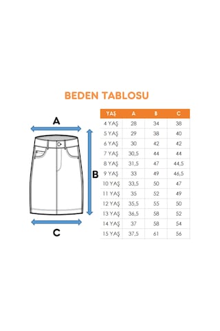 Kız Çocuk Sağ Üst Parçalı Kot Etek 2602 Mavi