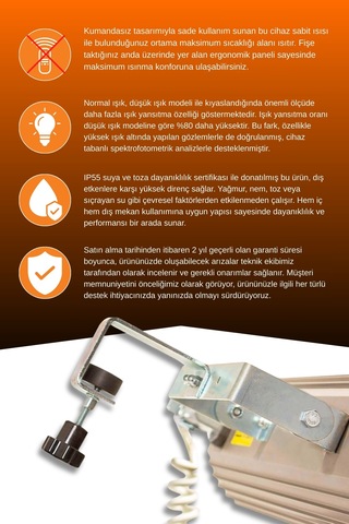 Aqua 2000 Watt Gsu20 Şemsiye Tip Su Dayanıklı Elektrikli Isıtıcı