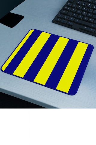 Sarı Lacivert Mouse Pad Kaydırmaz Dikişli Mousepad