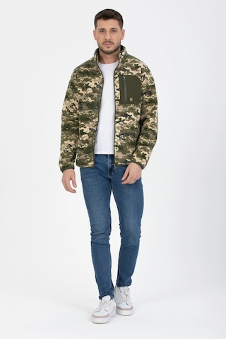 Zincir Cepli Kamuflaj Polar Khaki Koyu Haki Zincir Cepli Kamuflaj Polar Khaki Koyu Haki