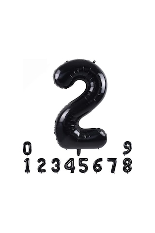 2 SİYAH RAKAM FOLYO BALON 34" Inc 82 cm