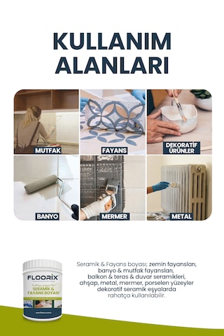 Floorix Seramik Ve Fayans Boyası 1 Kg Beyaz