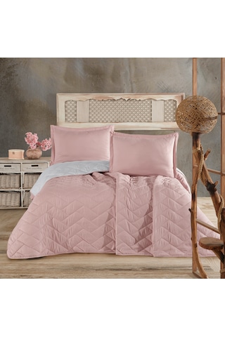 Microfiber Çift Kişilik Yatak Örtüsü Seti Aragon Pudra