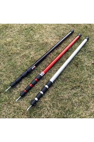 Lemestar Alüminyum Çelik Güneşlik Çadır Çubuğu 280cm - 4 Bölümlü Genişletilebilir, 0.9m İçinde Saklanabilir, 600g, Kırmızı Tek Adet Kırmızı