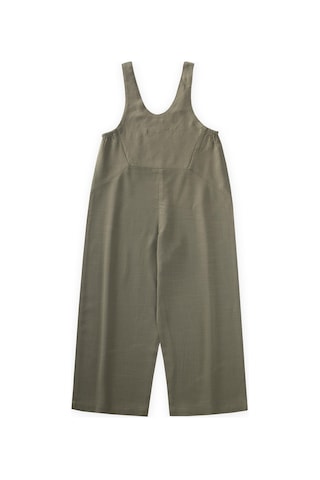 Cigit Roba Komple Nakışlı Keten Salopet 2-7 Yaş Haki Yeşil Haki