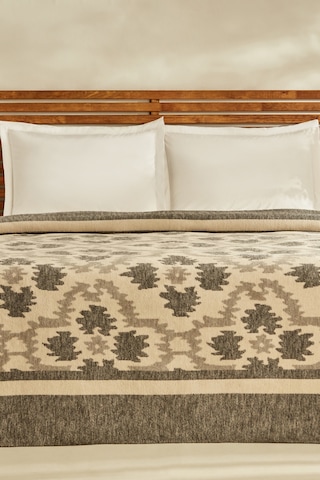 Karaca Home Damask Çift Kişilik Pamuklu Battaniye Antrasit