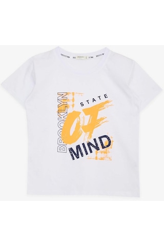 Breeze Erkek Çocuk Pamuklu Rahat Kalıp Geniş Tshirt-12115-beyaz Beyaz