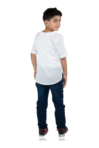 Eliş Şile Bezi Kısa Kol Şile Bezi Bisiklet Yaka Erkek Çocuk Tshirt Beyaz 3001