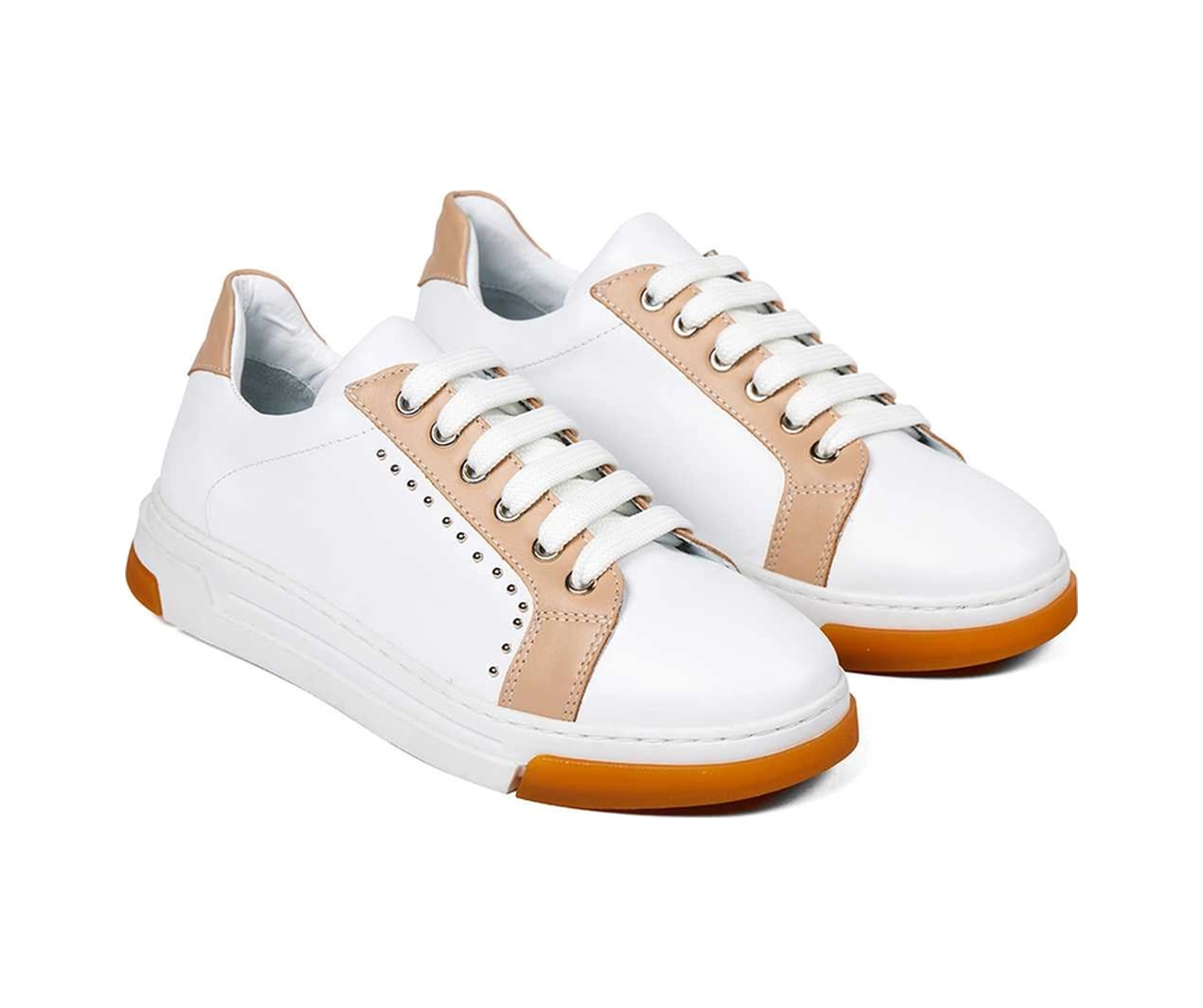 Bestello Bağcıklı Termoplastik Sneaker 101-232155-03 Kadın Ayakkabı Beyaz-nude