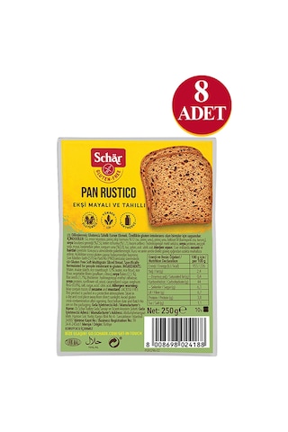 Schar Glutensiz Rustico Lifli Ekmek 8 x 250 G
