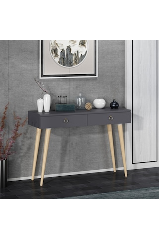 Dekorosso Arden Ahşap Ayaklı Modern Dekoratif Dresuar Antrasit