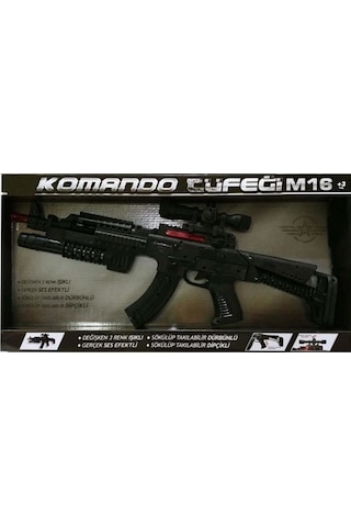 Komanda Tüfeği M16 Oyuncak Silah Işıklı Sesli 56  CM