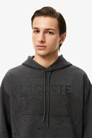 Lacoste Men's Oversize Fit Full Zip Hoodie Sweatshirt Erkek Ayarlanabilir Kapüşonlu Organik Pamuk Sweatshirt Siyah