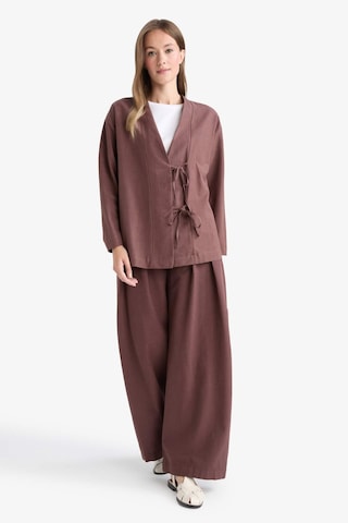 Defacto Wide Leg Keten Karışımlı Pantolon F7633ax25aubn328 Kahve