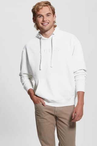 Guess Erkek Finch Beyaz Sweatshirt Beyaz
