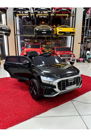 Poyraz Akülü Yumuşak Lastikli Audi Q5 12v Akülü Araba Özel Plaka 0-5 Yaş Metalik Siyah