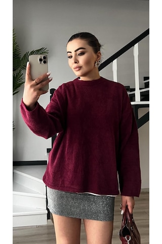 Bordo Sakallı Basic Kazak Bordo