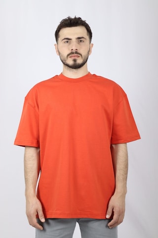 Ventov %100 Pamuk Premium Oversize Bisiklet Yaka Erkek Tişört Vts Turuncu