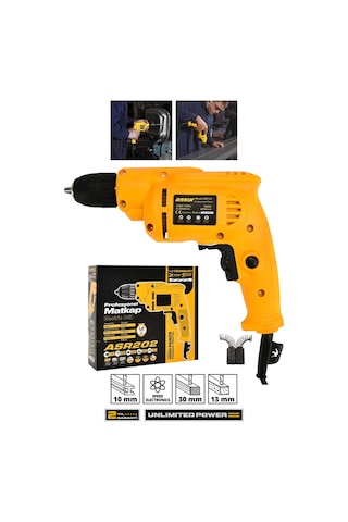 Assur ASR202 580W 10MM Elektrikli Matkap Sarı