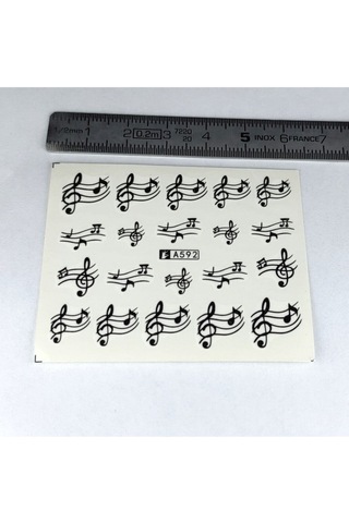 Müzik Nota Sol Anahtarı Tırnak Süsleme Dövmesi Vinil Sticker Çoklu Dövme Etiket 6x5.5cm