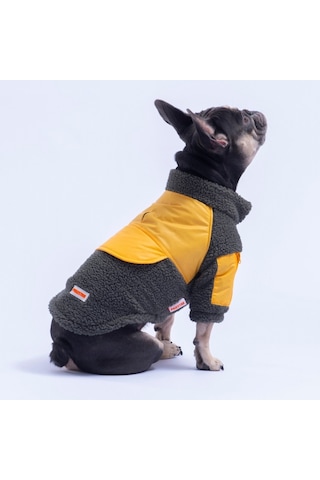 Bergen Outdoor Ceket Kedi Köpek Ceketi Kalın Fermuarlı Kedi Köpek Kıyafeti Kedi Köpek Elbisesi Haki