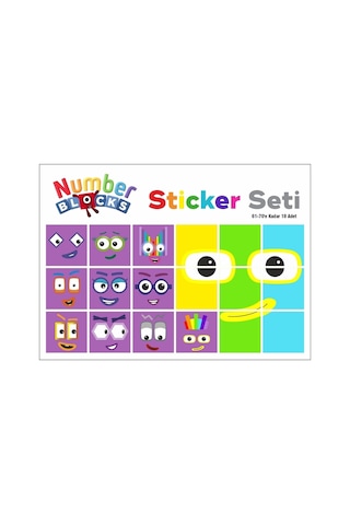 Number Blocks Matematik Eğitici Birim Küp Snapcubes /61-70 Sticker 18 Pcs
