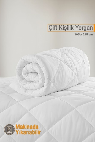 Ecotermo Çift Kişilik Mikrofiber Antialerjik Silikon Yorgan Çeyizlik Otel Yorganı 195x215 Cm Beyaz