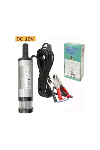 Xuweiwei 12v 38mm Gümüş Dc 12v 24v Su Altı Elektrikli Pompa Dizel Ve Su İçin Alüminyum Alaşımlı Kabuk 12ldakika Yakıt Transfer Pompası
