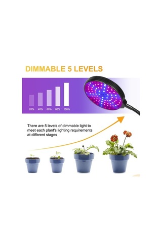 Tongxida 30w 2 Kafa Led Bitki Büyüme Lambası Kırmızı Mavi Spektrum 5 Hızlı Karartma Zamanlama Doldurma Işığı Diğer