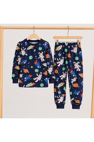Hukids Uzay Pijama Takımı Lacivert
