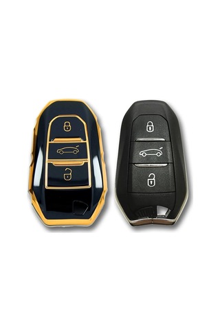 Peugeot 2008,3008,5008 Citroen Smart Anahtar Nano Yüksek Kalite Kumanda Kılıfı Siyah Start Stoplu