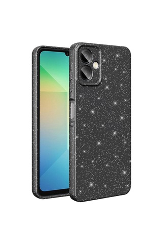 Zore Samsung Galaxy Uyumlu A07 Kılıf Kamera Korumalı Simli Lüks Omsy Koton Kapak - Mor