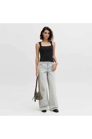 Jack & Jones Kadin Kare Yaka Kolsuz Üst - Posie - 12290769 Siyah