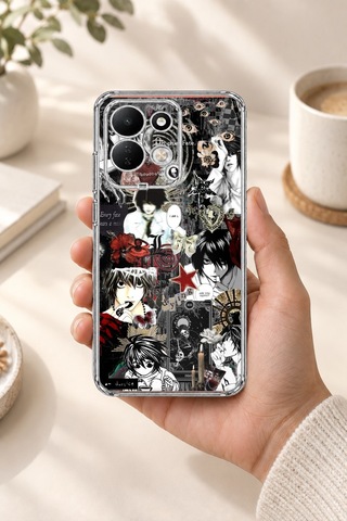 Redmi 17 4g/5g Uyumlu Death Note Kolaj Tasarımlı Baskılı Silikon Kılıf