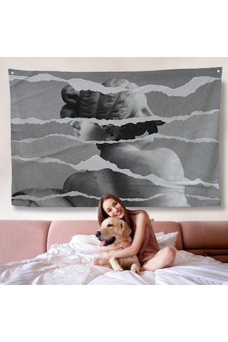 Yunan Heykeli Görüntüsü Yırtık Kağıt Duvar Örtüsü-7231