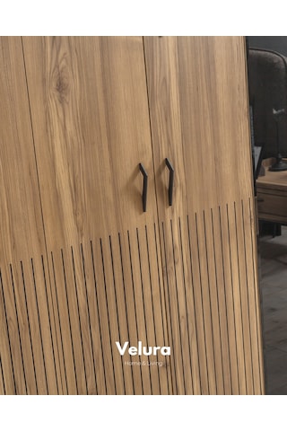 İzgi 6 Cam Kapaklı Gardırop Dolap Ceviz