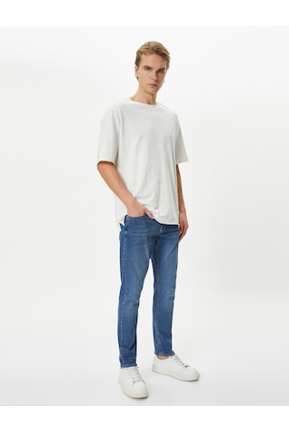 Koton Slim Fit Kot Pantolon - Brad Jean Orta İndigo 4sam40009nd 4SAM40009ND740 İndigo
