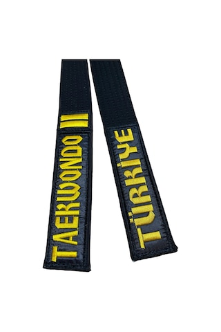 Refleks Taekwondo 1.kalite Sarı İsim Nakışlı 2.dan Siyah Kuşak Siyah
